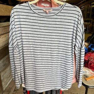 Juicy Couture Gray and Black Striped Top